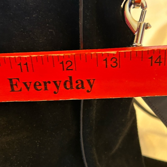 Rebecca Minkoff Top Handle Crossbody Bag Black Suede  Leather Fringe Medium Size - Picture 9 of 10